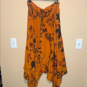 Floral Orange Skirt